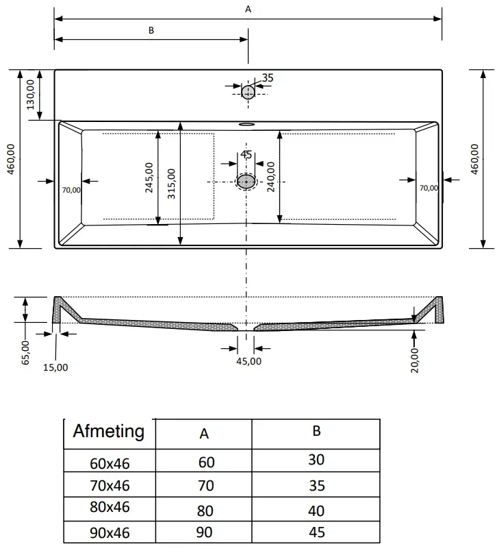 Fontana Kolo wastafelmeubel warm eiken 80cm mat witte wastafel 0 kraangaten