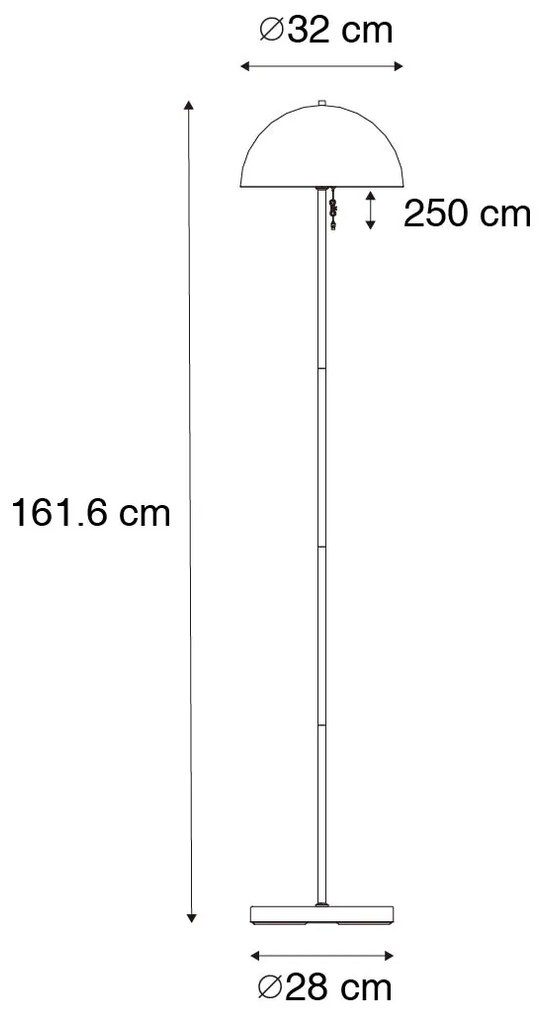 Buiten vloerlamp mushroom zwart oplaadbaar 3-staps dimbaar - Keira