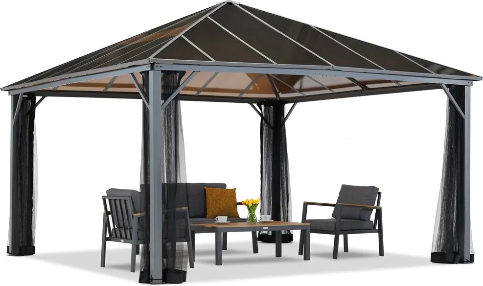 Tuinpunt prieel Milos 4x4m met klamboe