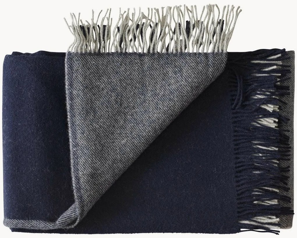 Wollen plaid Drejø met franjes