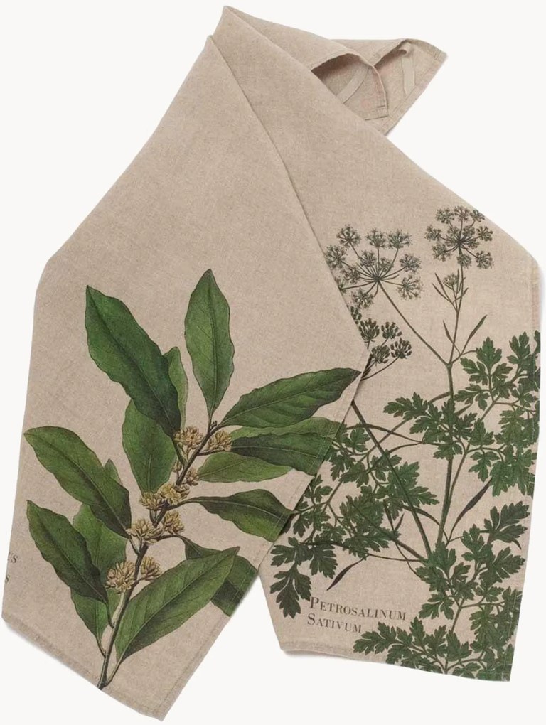 Theedoeken Parsley & Bay van linnen, 2-delig