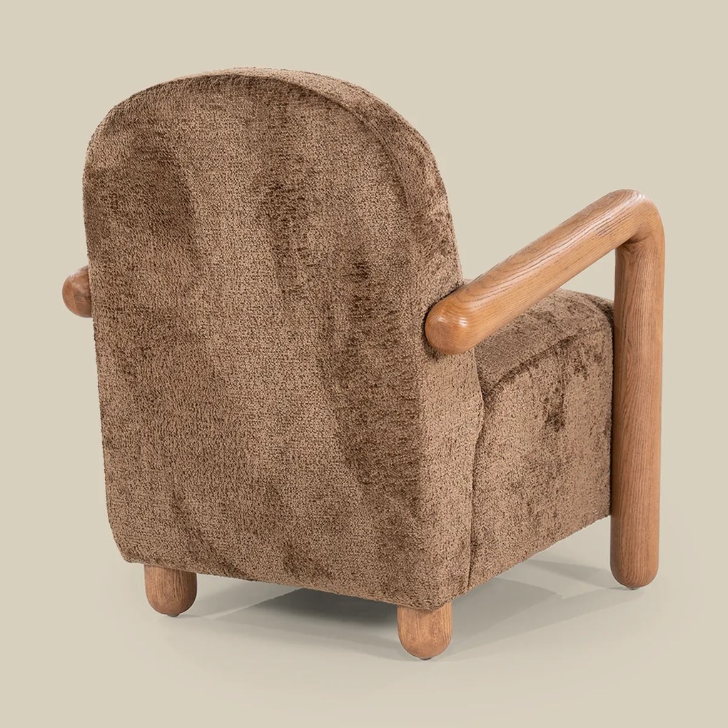 Fauteuil Met Hout Bruin
