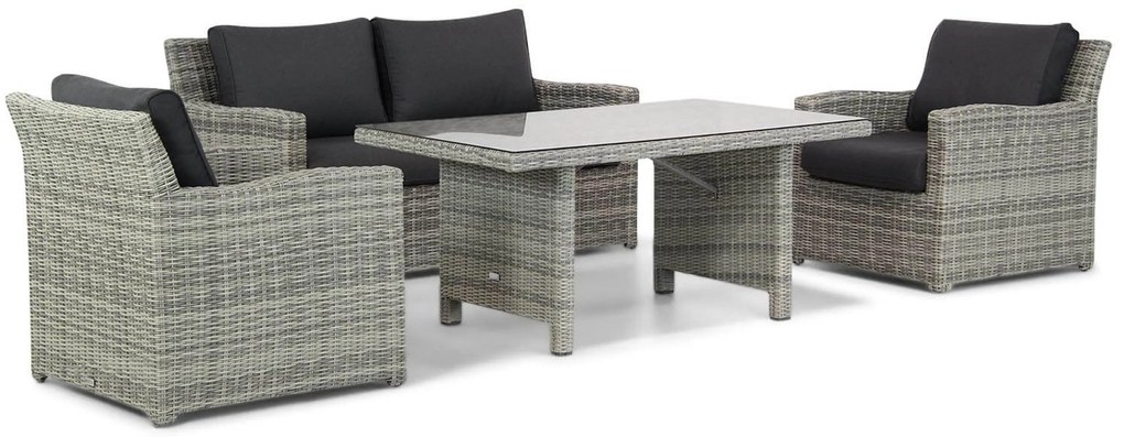 Stoel en Bank Loungeset 4 personen Wicker Grijs Garden Collections Giardino/Napoli