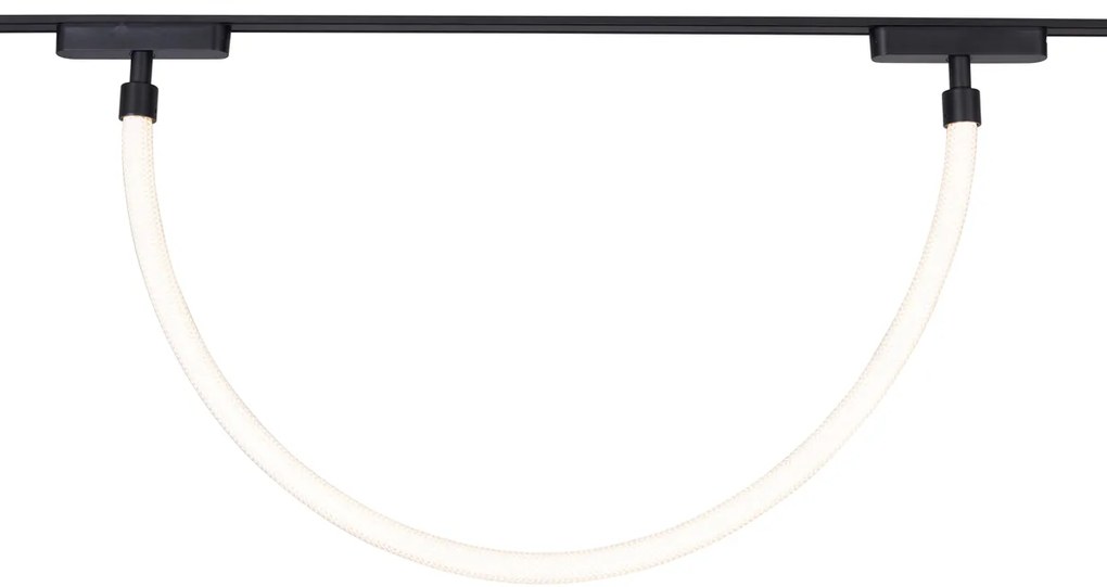 Railsysteem met 6 plafondlampen en 2 hanglampen zwart 1-fase - Magnetic Marra Tautau