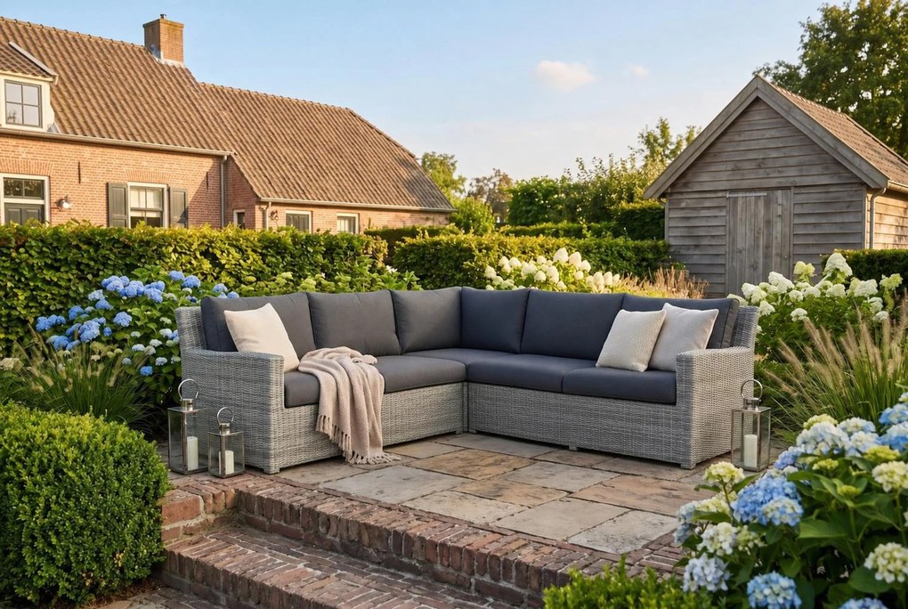 Hoek loungeset 5 personen Wicker Grijs Garden Collections Giardino