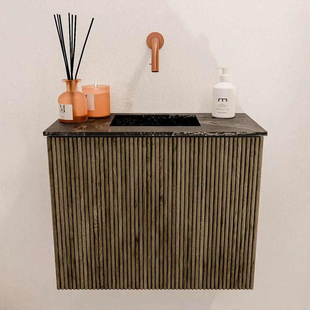 Mondiaz Joya DLux 50cm toiletmeubel dusk met wastafel faye midden zonder kraangat lava