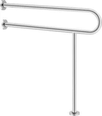 VEVOR Toiletbeugel, 780 x 76 x 800 mm, wandbeugel voor gehandicapten, antisliphandgreep van roestvrij staal 304, veiligheidsleuning met steunpoot en draagvermogen 136 kg