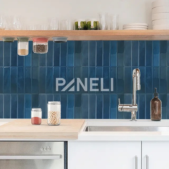 Tegelsticker Blauw Langwerpig - 29 cm x 22.9 cm x 0.11 cm | 0.07 kg | Paneli zelfklevende steenstrips