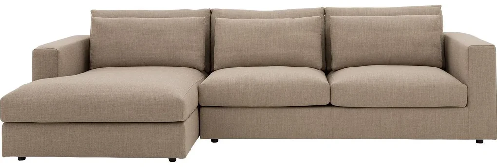 Goossens Excellent Bank Gs-1505 Met Chaise Longue bruin, stof, 2,5-zits, elegant chic met chaise longue links