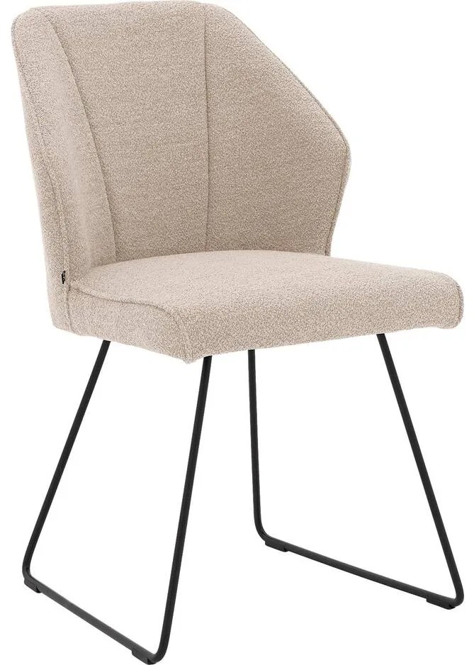 Goossens Eetkamerstoel Koncept bruin stof leuning, modern design