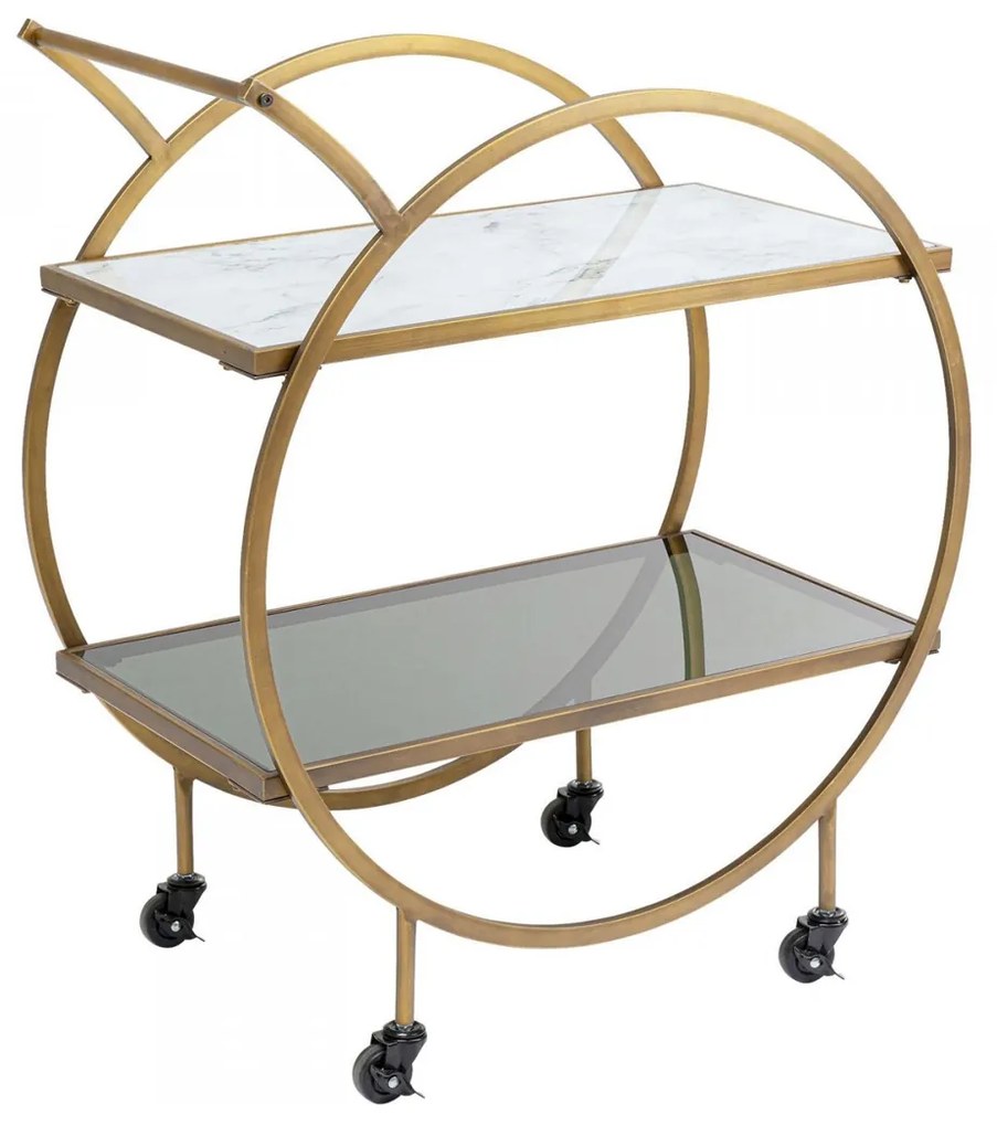 Kare Design Loft Ronde Design Trolley Messing - 74 X 40cm.