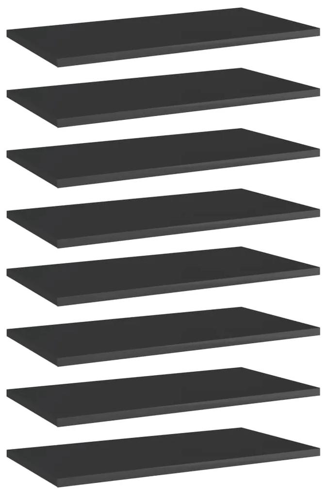 vidaXL Wandschappen 8 st 60x30x1,5 cm spaanplaat hoogglans zwart