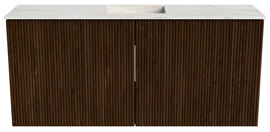 Mondiaz Joya DLux 90cm toiletmeubel walnut met wastafel faye midden 1 kraangat ostra