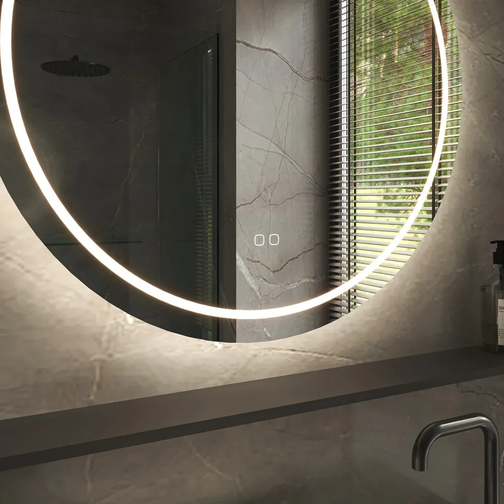 Hipp Design Phantom ronde spiegel met verlichting en verwarming 80cm