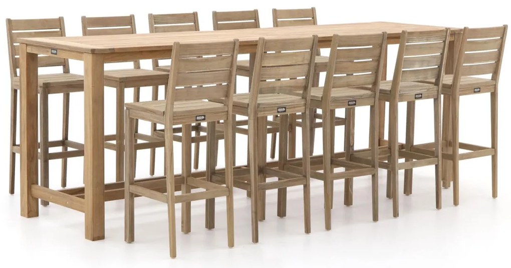 Barset ROUGH  | 10 personen | Tuinset teakhout | 11-delig | Kees Smit Tuinmeubelen