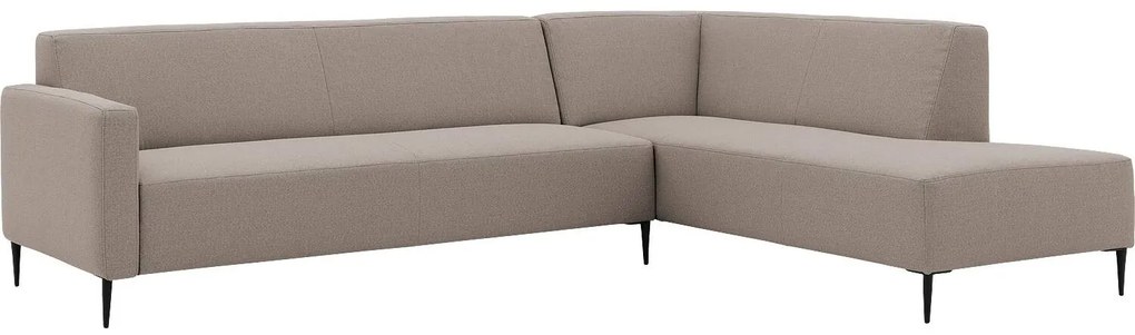 Goossens  Key West grijs, stof, 3-zits, modern design met ligelement rechts