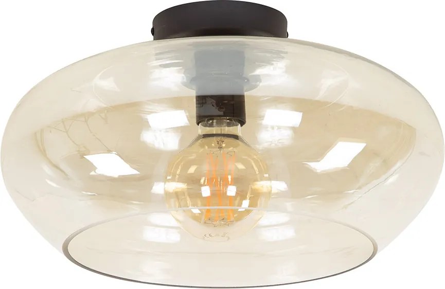 Glazen Plafondlamp Amberkleurig