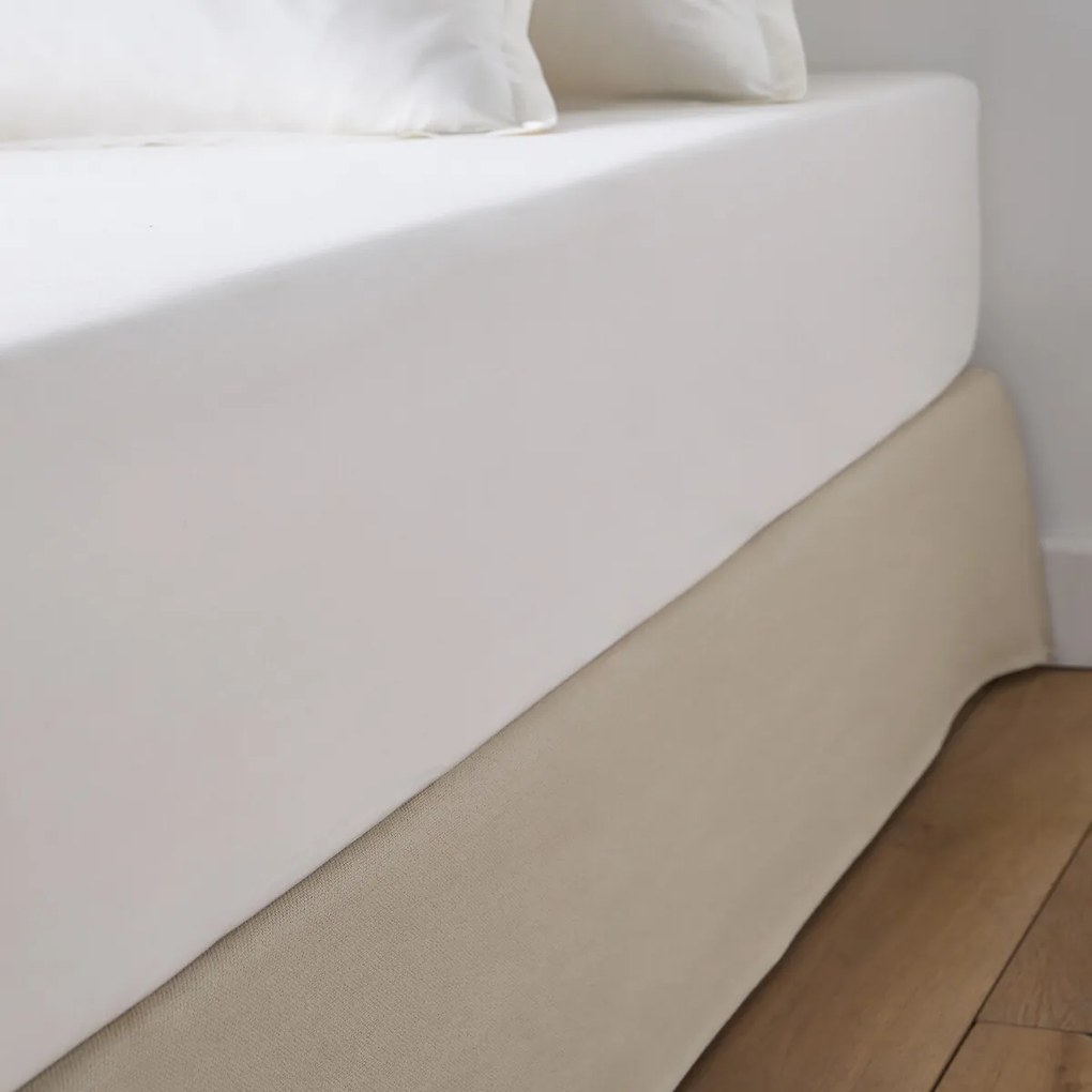 Effen bedrand in zuiver katoen Panama