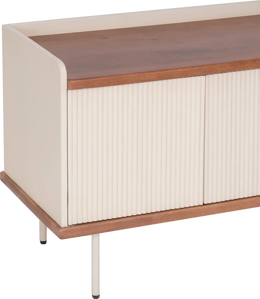Beige TV Meubel Met Ribbels - 150x40x60cm.