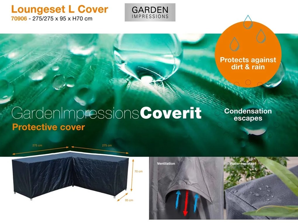 Garden Impressions Loungeset beschermhoes L 275/275x95xH70 cm