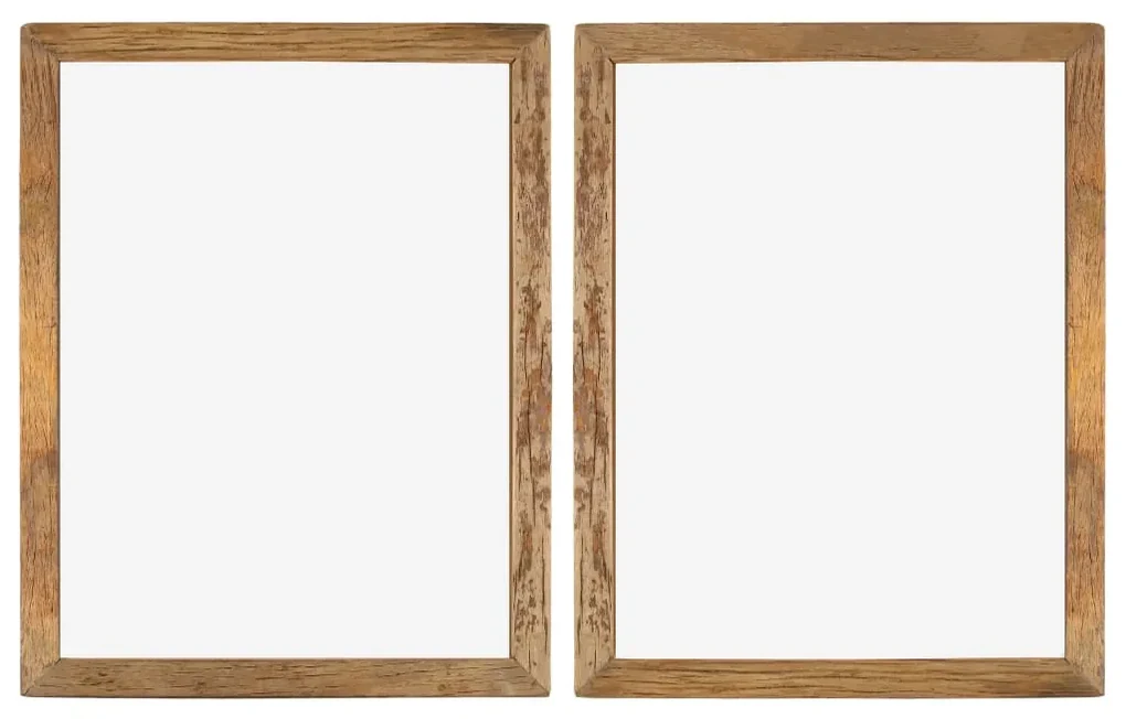 vidaXL Fotolijsten 2 st 90x70 cm massief gerecycled hout en glas