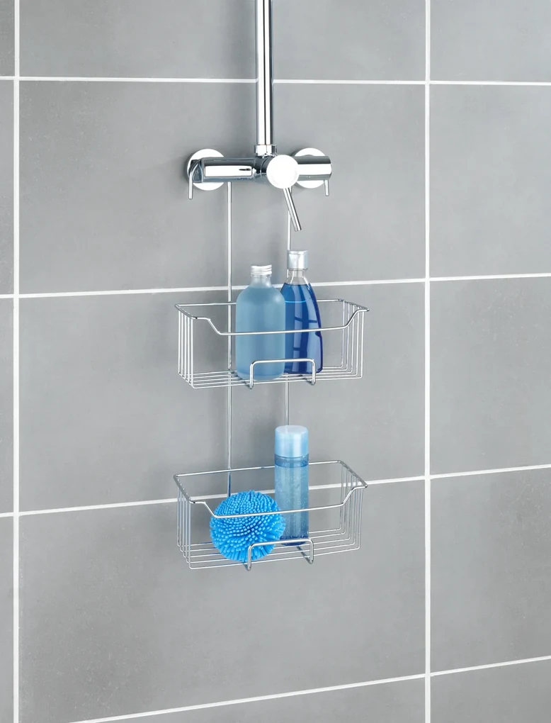 Wenko Milo douchecaddy 2-laags RVS glanzend