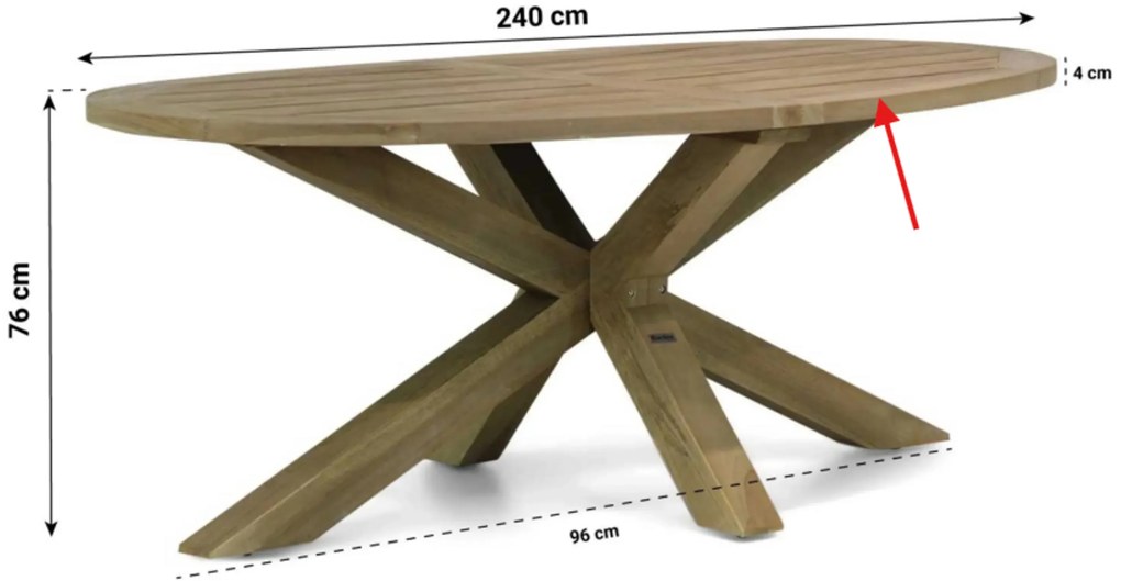 Tuinset 6 personen 240 cm Aluminium/textileen Taupe Osmen Joliet/Boston