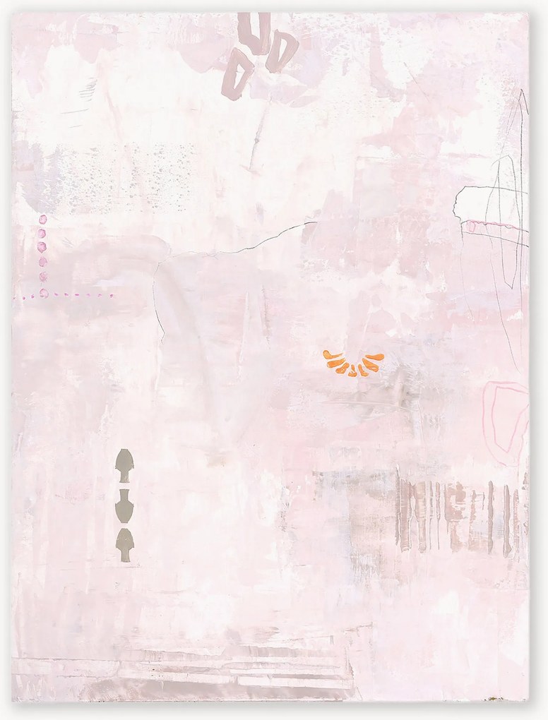 Handbeschilderde canvasdoek Pink Petite