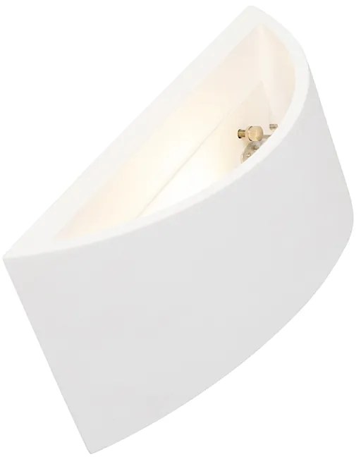 Moderne wandlamp wit 20cm met lichteffect - Tum