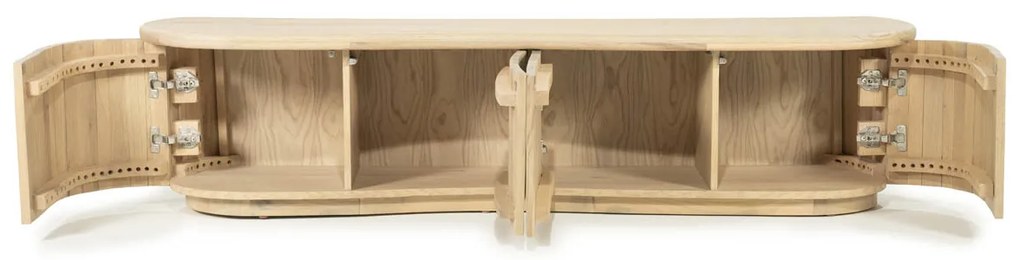 Eleonora Josh Eiken Tv-meubel Organische Vorm 180 Cm Naturel - 180x42x43cm.
