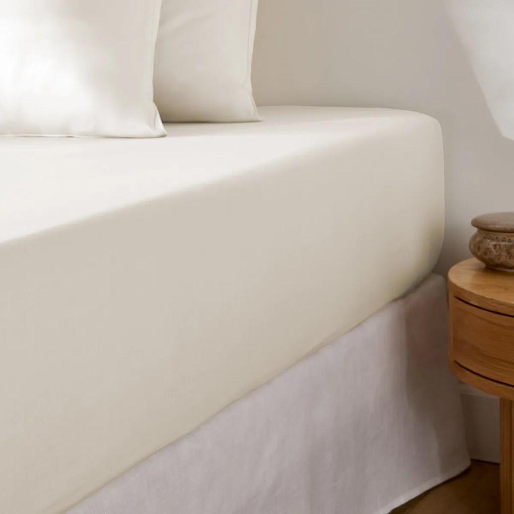 Hoeslaken satijn katoen, 153 draden, 30 cm kop, Opale