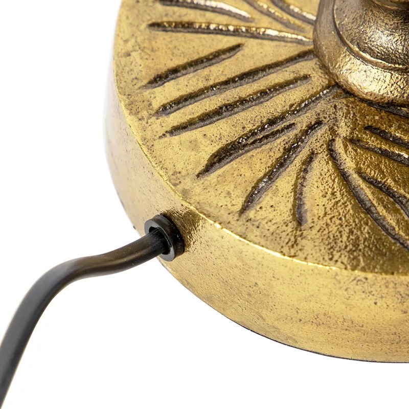 Art Deco tafellamp brons met zwart zonder kap - Areka