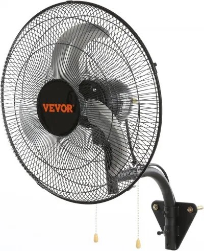 VEVOR Wandventilator, 44,45 cm Wandventilator 4000 CFM, 3 snelheden, Ventilator voor woningen en bedrijven voor het koelen van magazijnen, kassen, werkplaatsen, patio's en kelders, Zwart