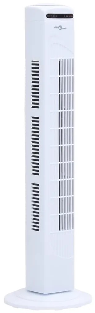 vidaXL Torenventilator met afstandsbediening en timer ø24x80 cm wit