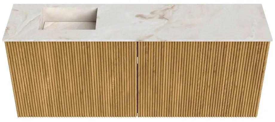 Mondiaz Joya DLux 100cm toiletmeubel oak met wastafel faye links 1 kraangat frappe