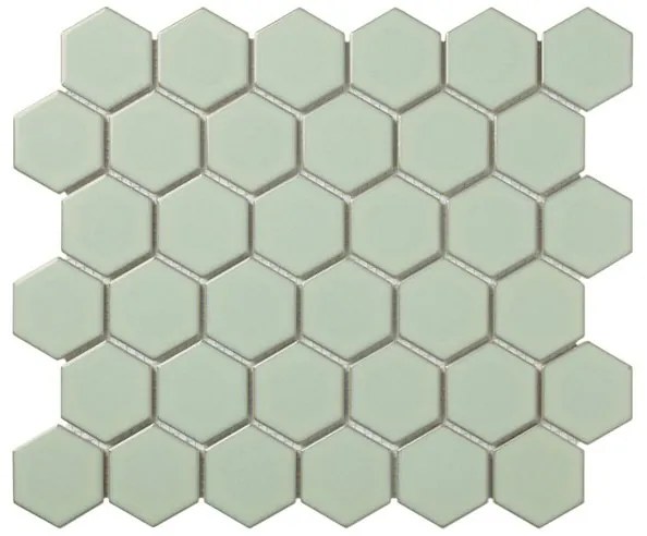 The Mosaic Factory Barcelona mozaïektegel 5.1x5.9x0.6cm wandtegel voor binnen en buiten hexagon porselein antiek groen AFH06052