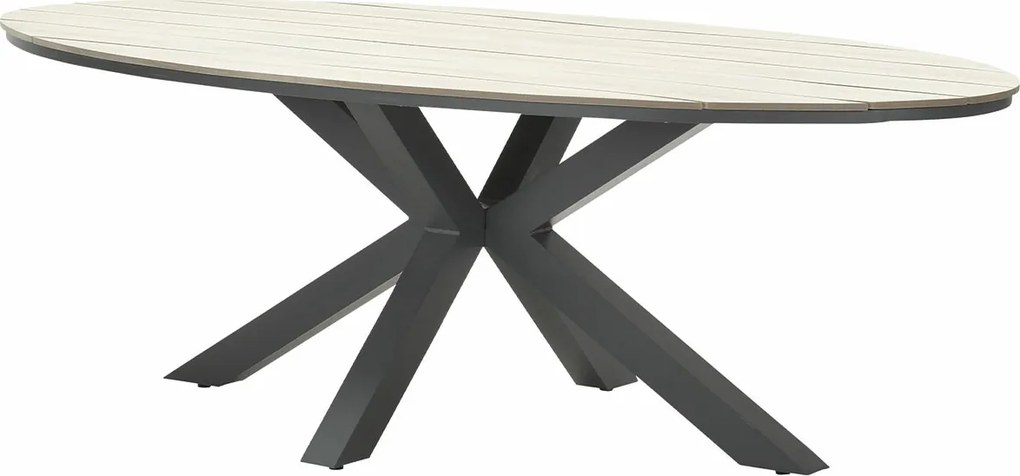 Garden Impressions Stevie tuinset 7-delig taupe - Tulli tuintafel 220x115xH75 cm - light teak vironwood