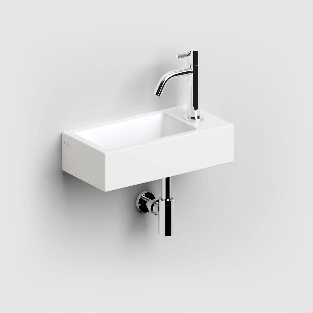 Clou Flush 3 keramische fontein 36cm met kraangat rechts wit mat