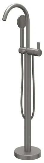 IVY Pact Badmengkraan Vrijstaand - draaibare uitloop - 150cm - Doucheslang - satin mist handdouche - Geborsteld metal black PVD 6303016