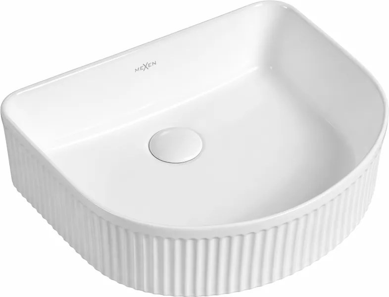 Mexen Grovo opbouwwastafel geribbeld 41 x 36 cm, wit - 22304200