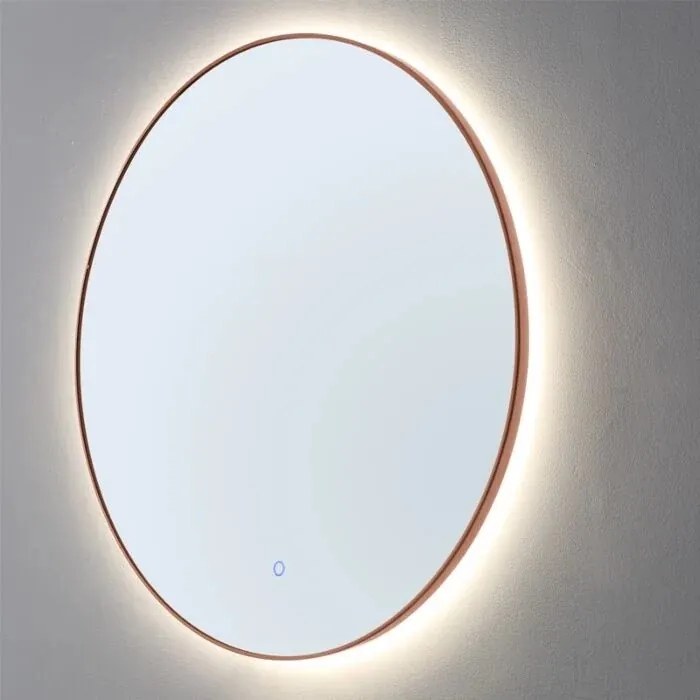 Lambini Designs Rodo ronde spiegel 60cm met spiegelverwarming en indirecte dimbare verlichting brons