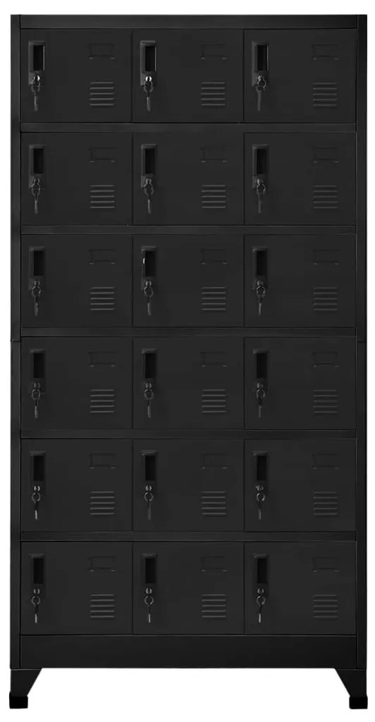 vidaXL Lockerkast 90x40x180 cm staal zwart
