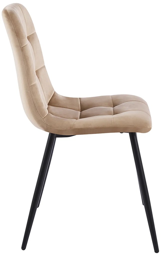 Set 4 Stoelen Stuhl Fluweel