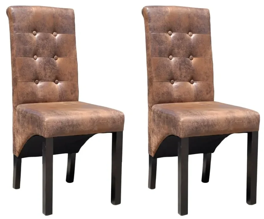 vidaXL Eetkamerstoelen 2 st kunstleer bruin