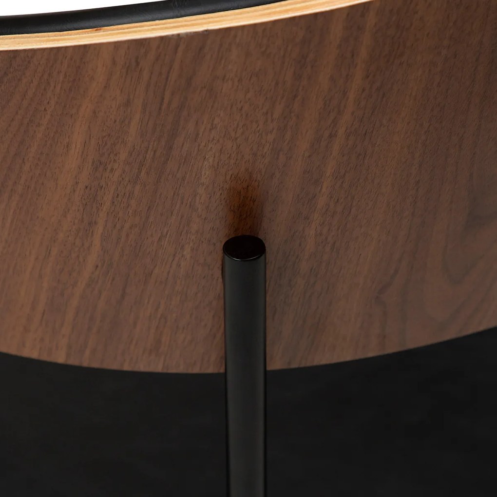 Dan-Form Crib Eetkamerstoel Gebogen Walnoot