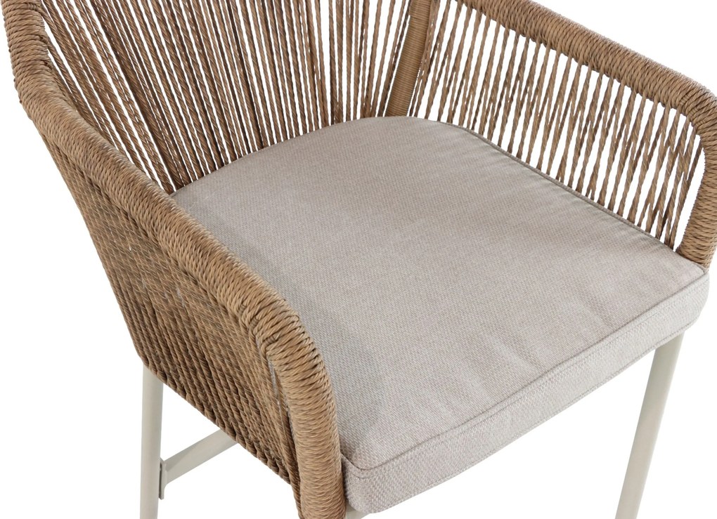 Barstoel Aluminium/rope Taupe-naturel-bruin De Laan Marbella