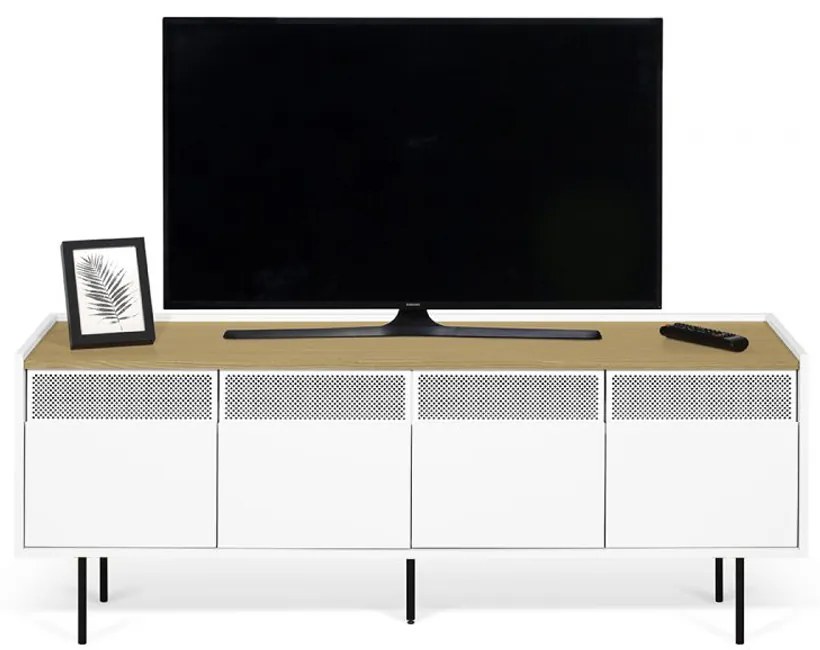 TemaHome Radio Wit Tv-meubel Met Eiken Blad - 160x43x60cm.