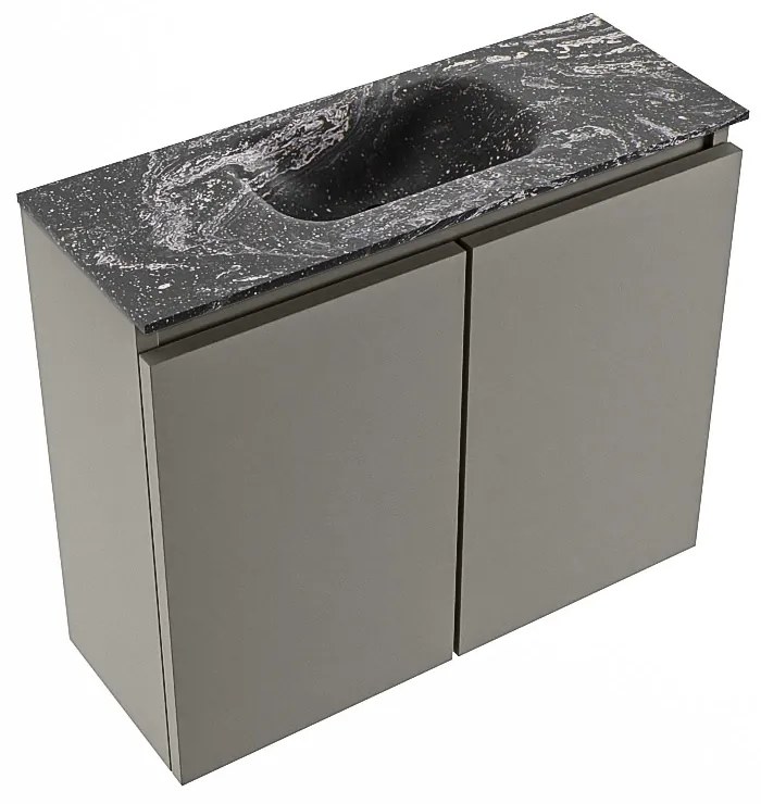 Mondiaz Ture DLux toiletmeubel 60cm smoke met wastafel lava midden met kraangat