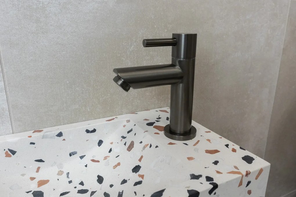Saniclear Terrazzo fonteinset met rechte kraan in gunmetal
