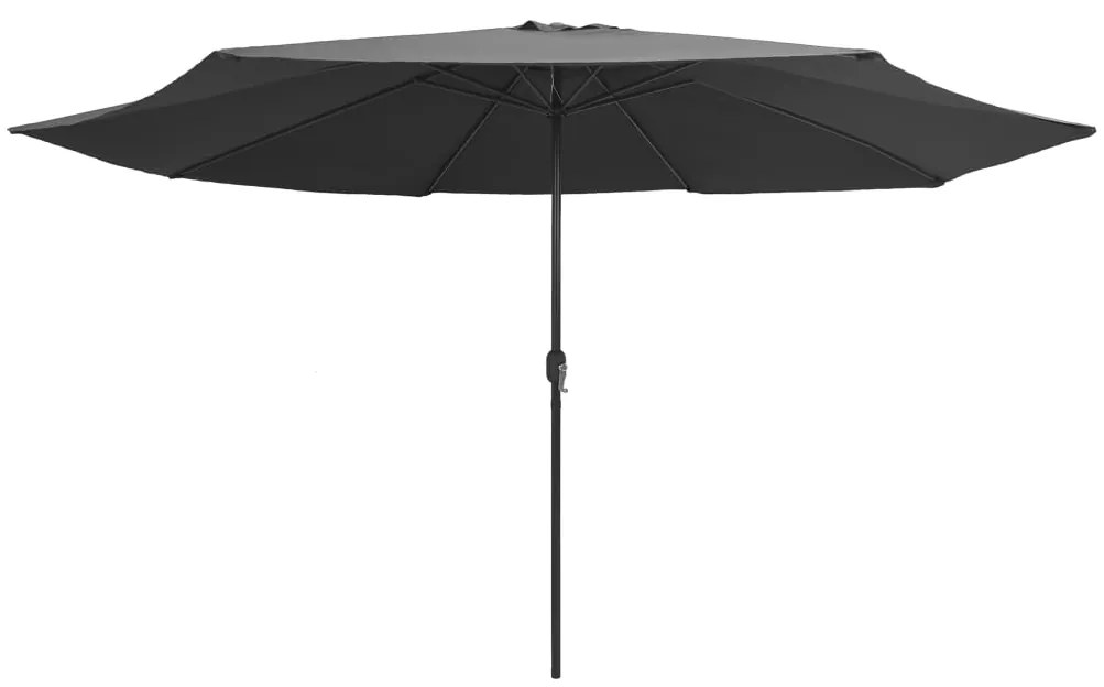 vidaXL Parasol met metalen paal 390 cm antracietkleurig
